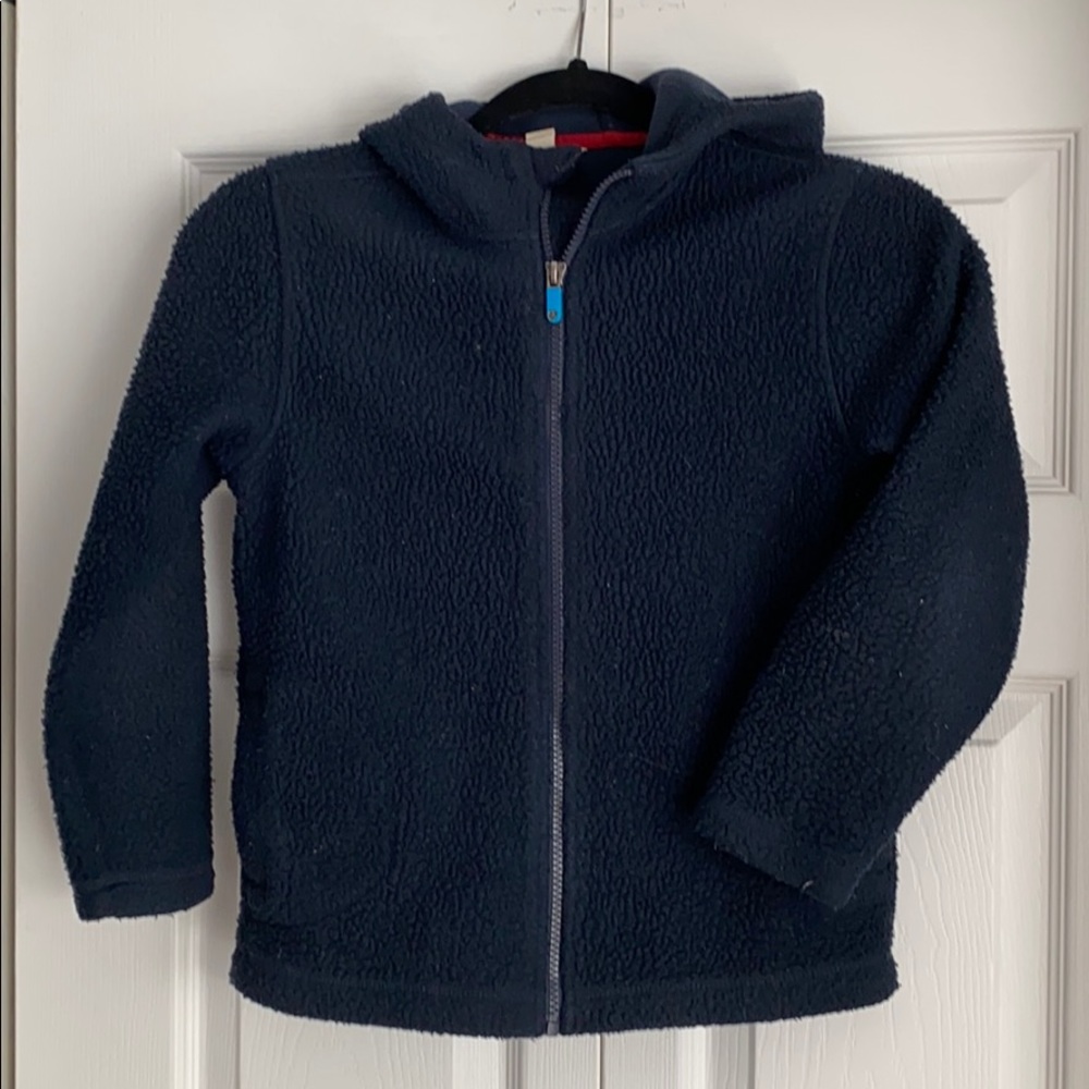 Lands End boys hooded fleece jacket size 7